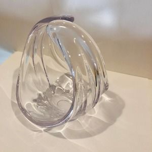 Cofrac Art Verrier France Free Form Crystal  Bowl